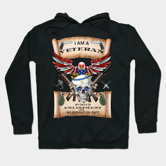 Navy Veteran Hoodie by Spacetrap